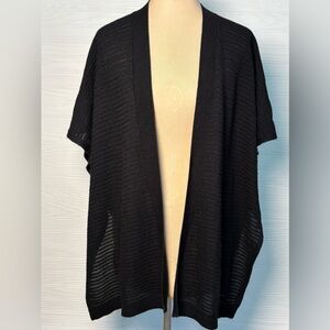 LOFT Black Open-Front Cardigan Oversized Cozy Size XS